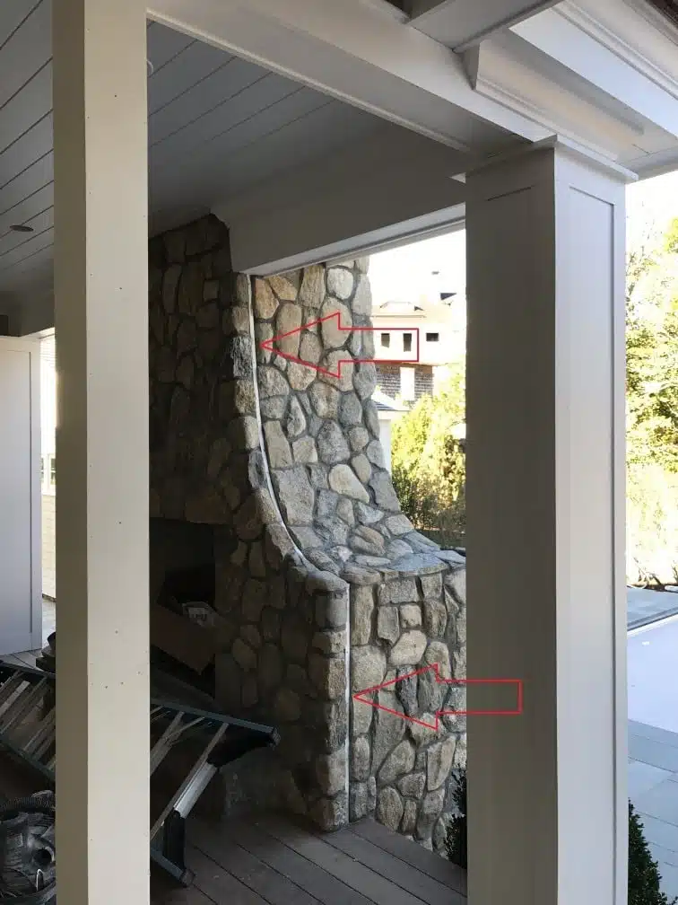 Stone arched screen porch and SNAPP screen track