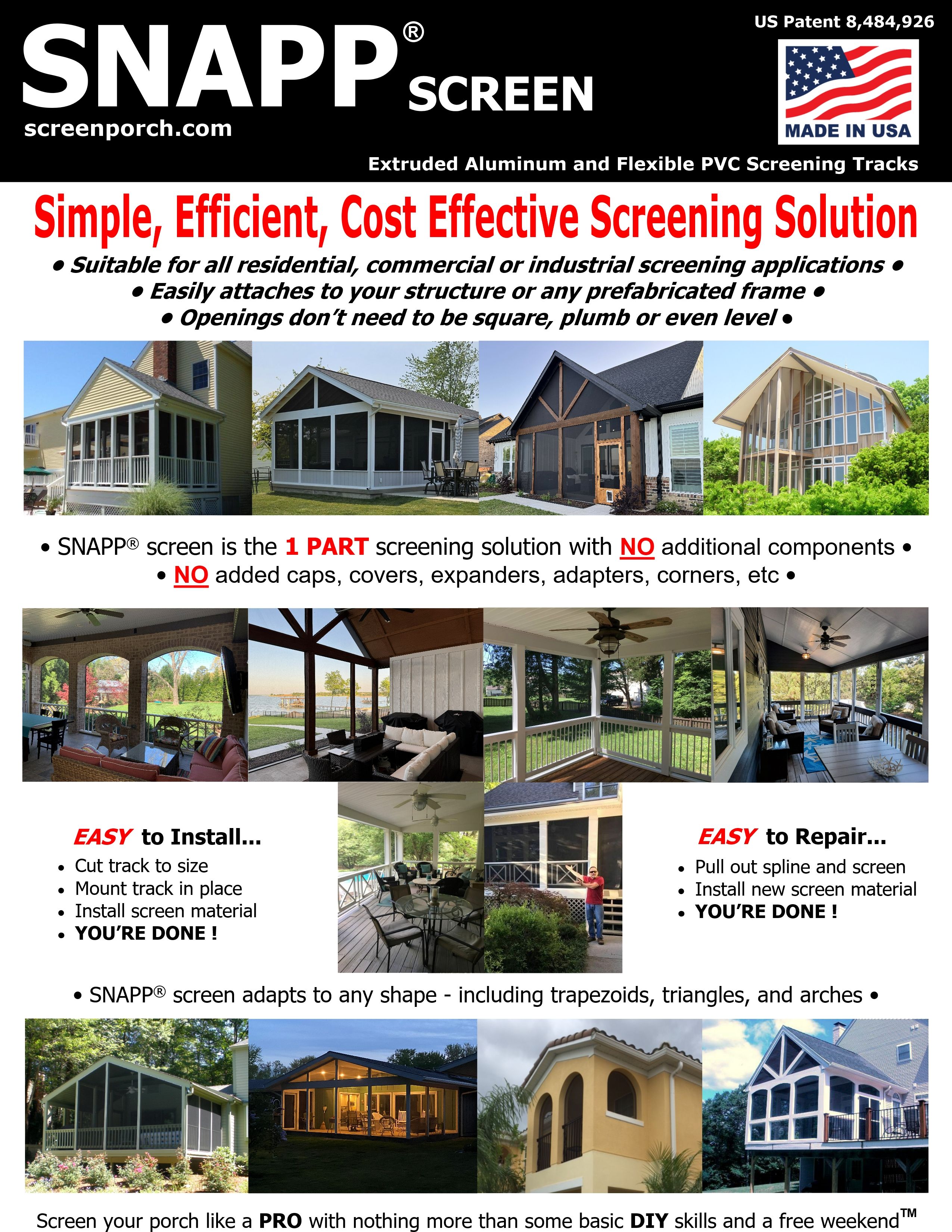 SNAPP screen Spec Sheet - Front