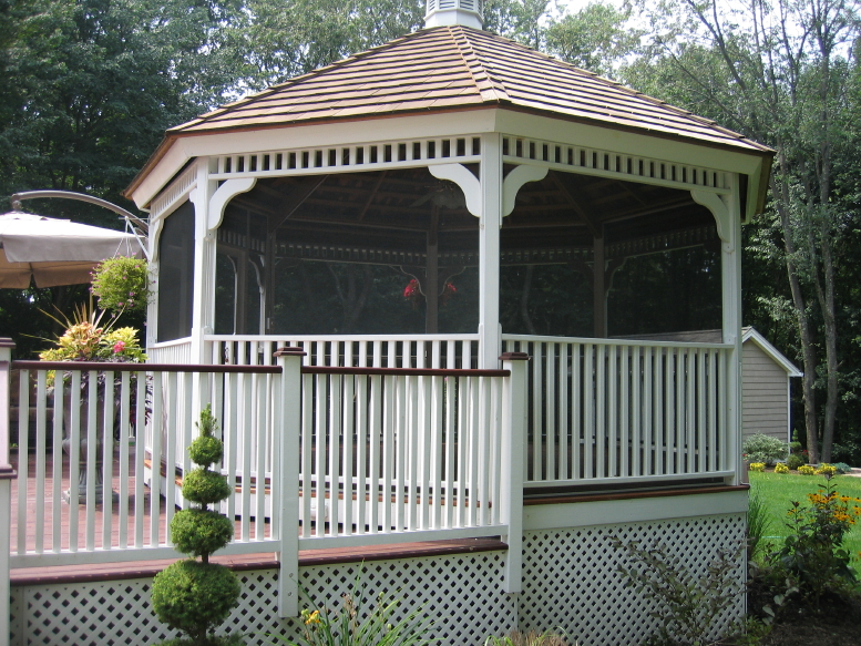 White Gazebo with Snapp Screen Track
