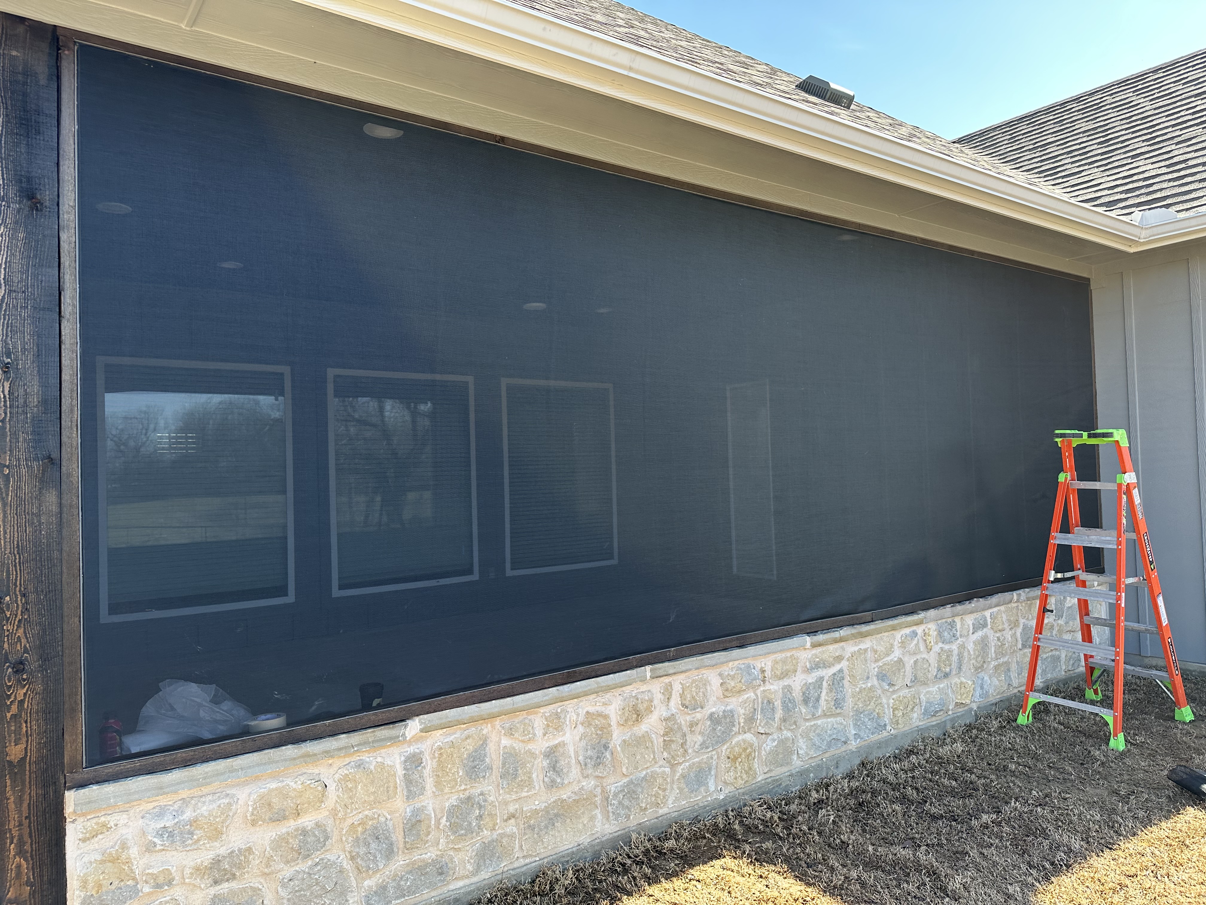 Screen Porch with Very Large Screen