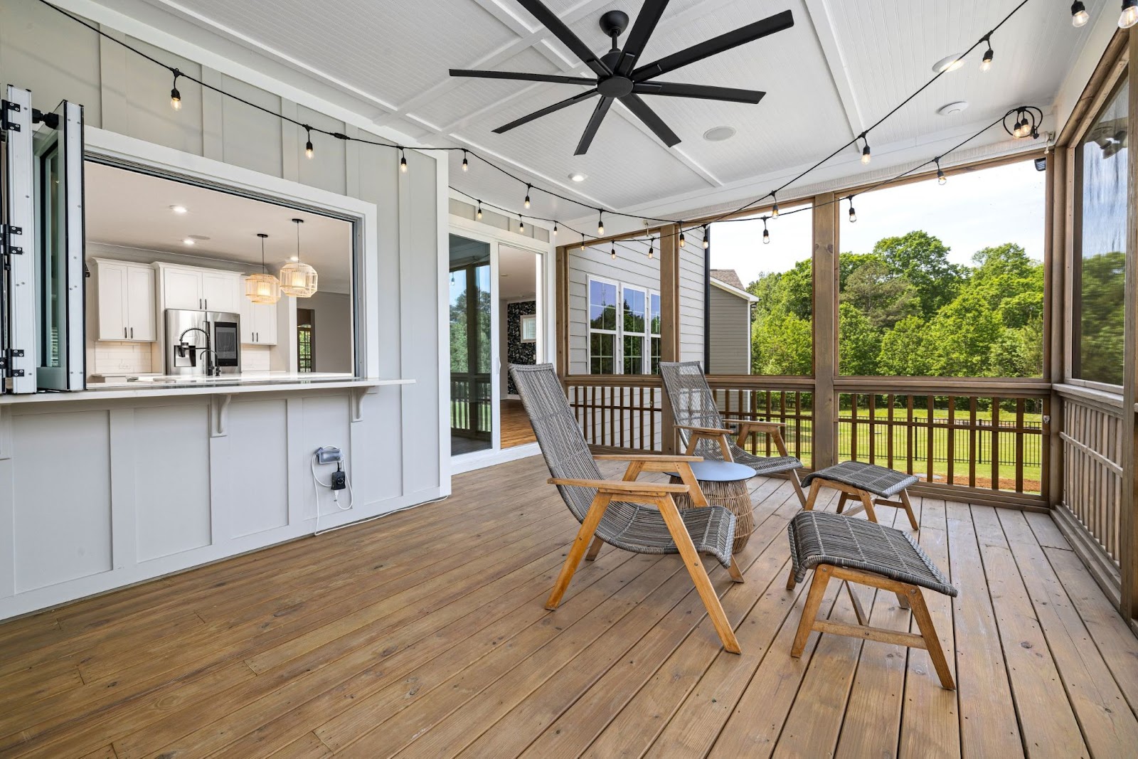 Open concept screen porch