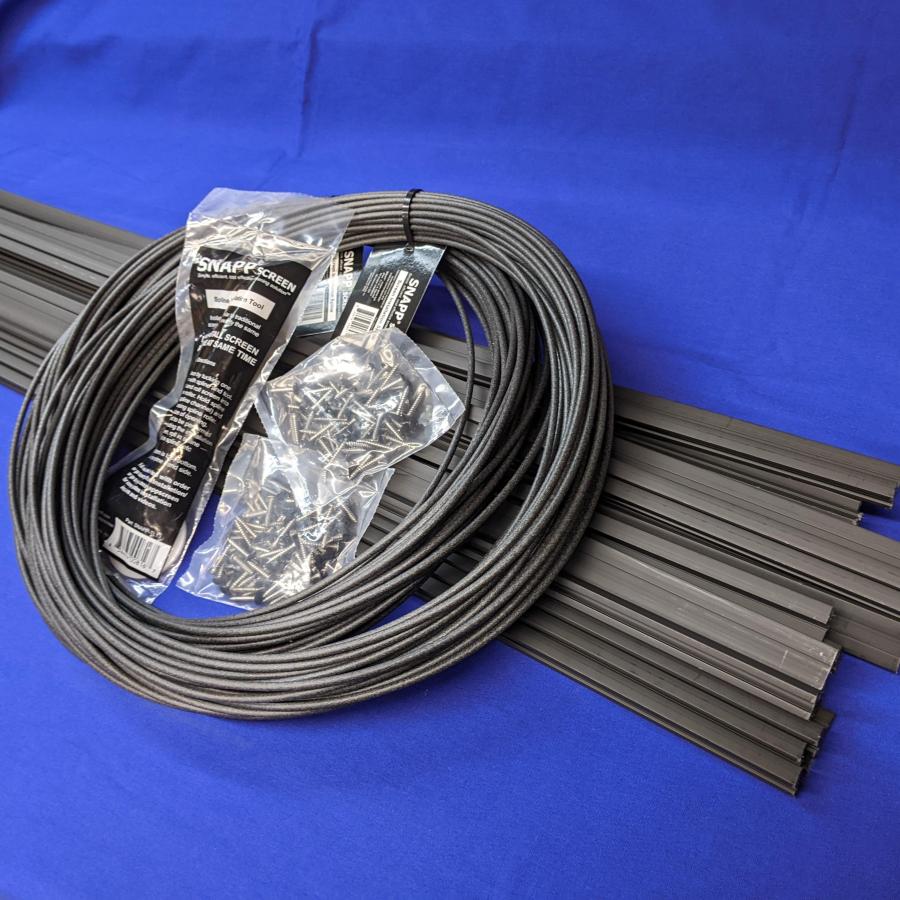 SNAPP screen Track 20 pc black PVC screen porch screening kit