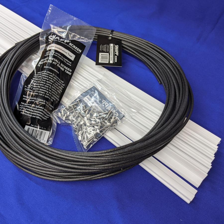 SNAPP screen Track 10 pc white PVC screen porch screening kit