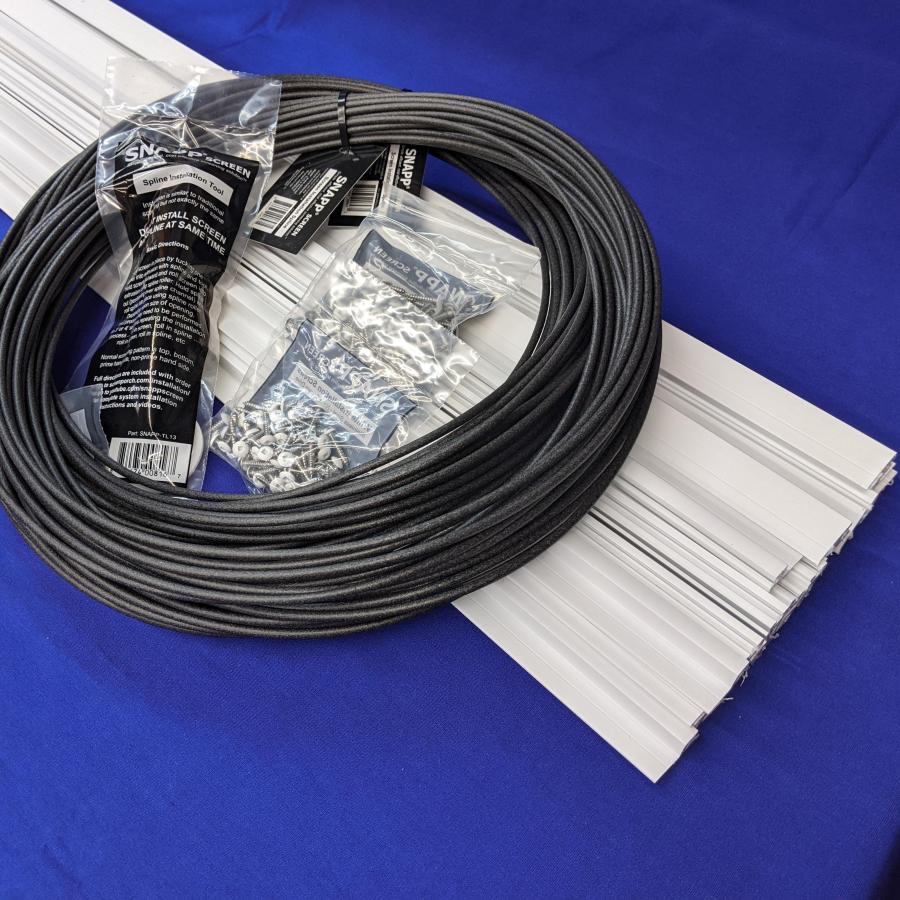SNAPP screen Track 20 pc white PVC screen porch screening kit