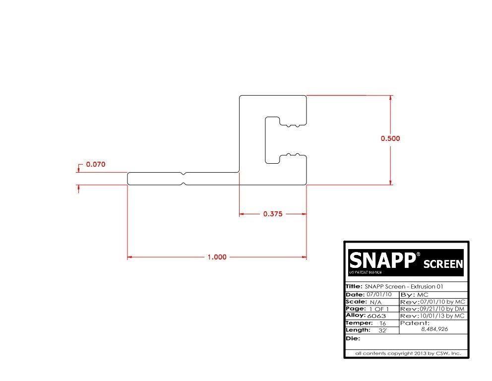 SNAPP screen Track CAD detail