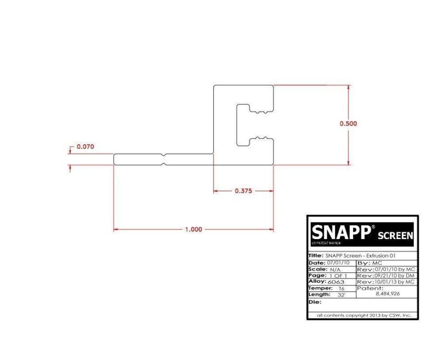 SNAPP screen Track CAD detail