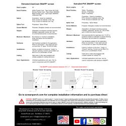 SNAPP screen Track spec sheet reverse
