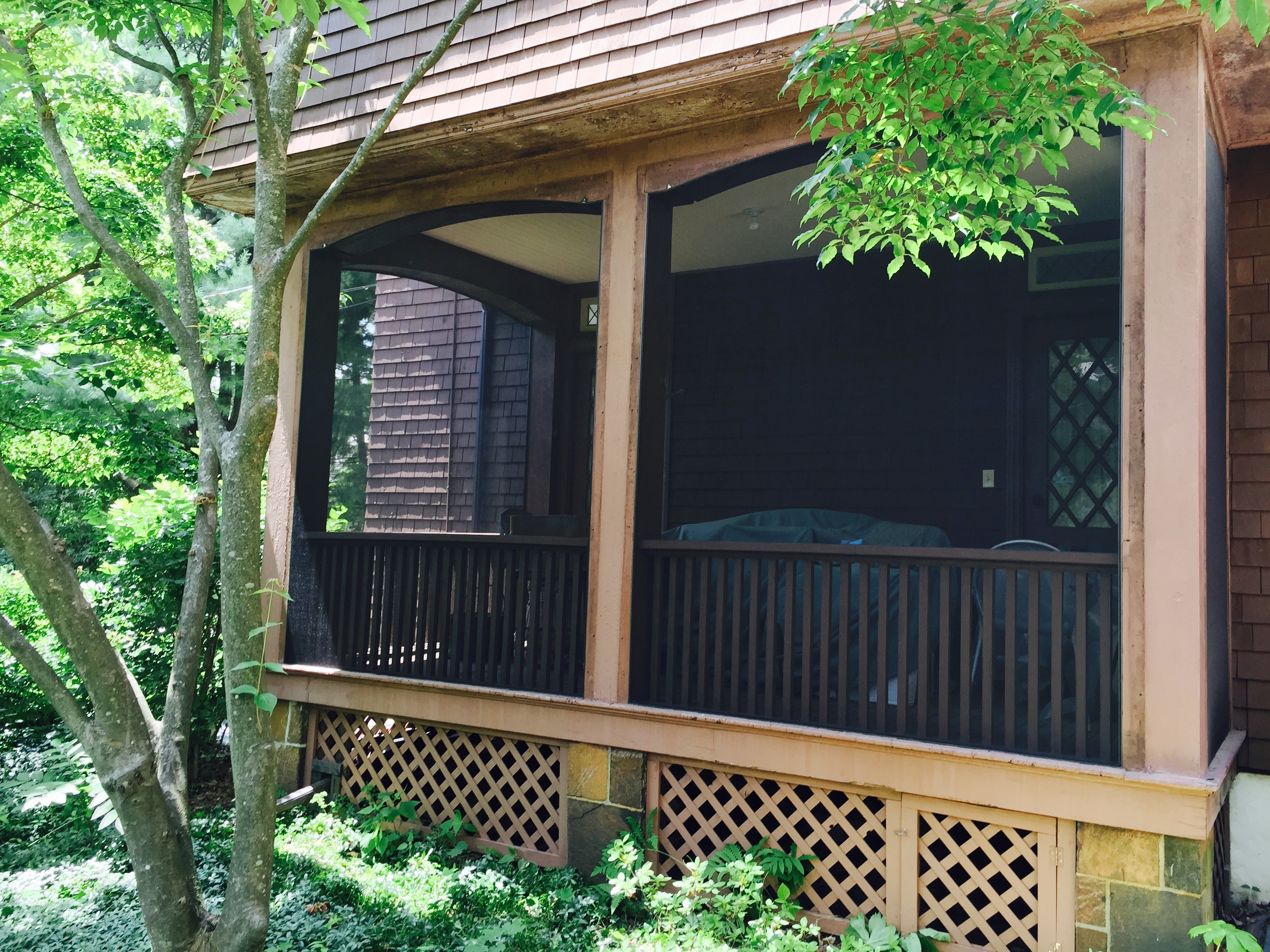 Shady cool screen porch